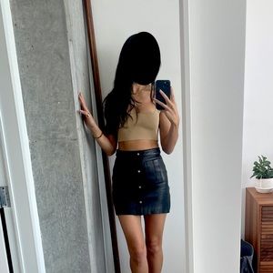 AJE black leather mini skirt. Size 0.